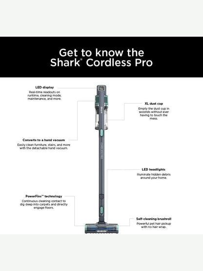 Cordless Vacuum with PowerFins, Self-Cleaning Brushroll, HEPA Filter and Accessories, 60 Min Runtime