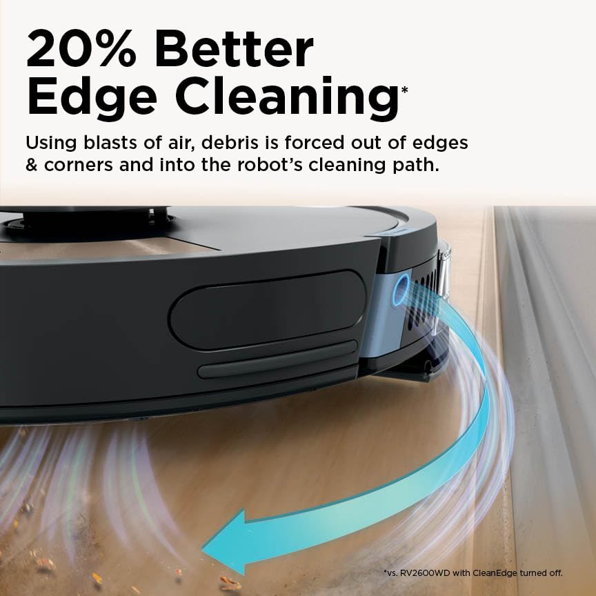 Robot Vacuum and Mop with Self-Empty HEPA Base, Sonic Mopping, Home Mapping, CleanEdge, for Pet Hair