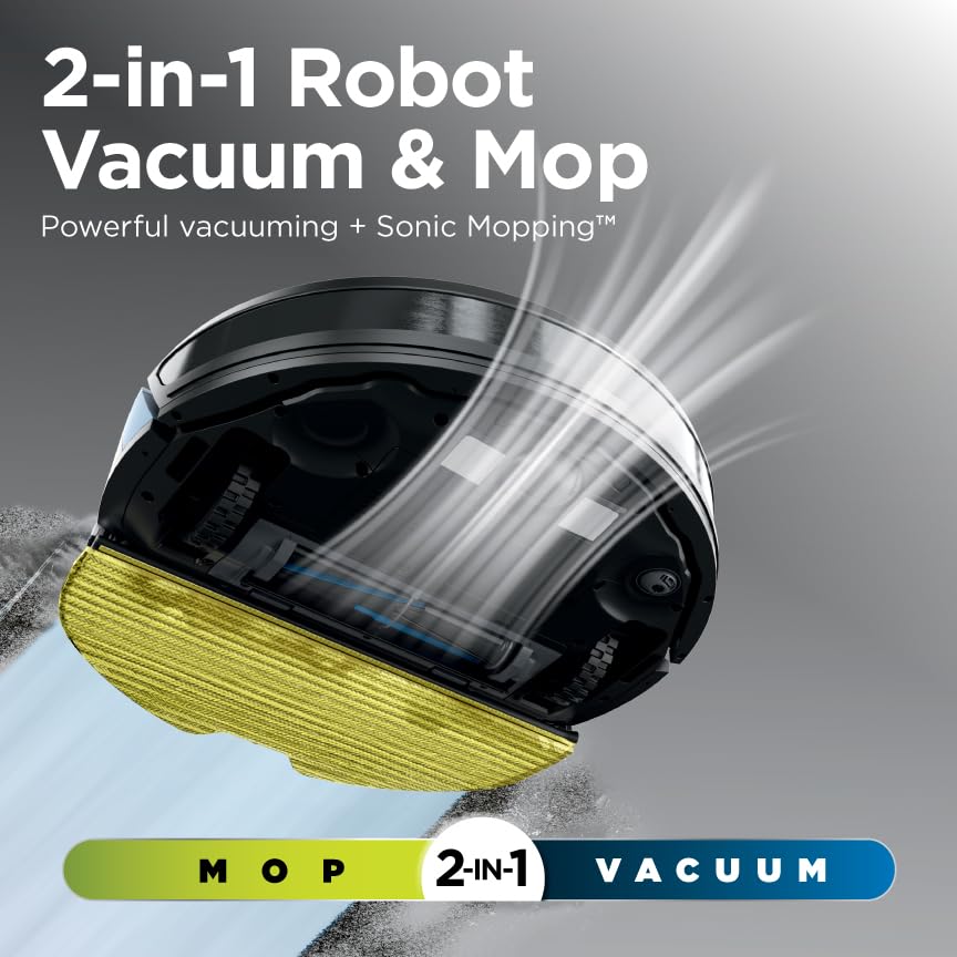 Robot Vacuum and Mop with Self-Empty HEPA Base, Sonic Mopping, Home Mapping, CleanEdge, for Pet Hair