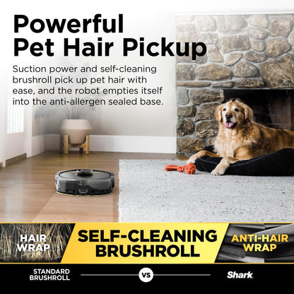 Robot Vacuum and Mop with Self-Empty HEPA Base, Sonic Mopping, Home Mapping, CleanEdge, for Pet Hair