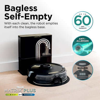 Robot Vacuum and Mop with Self-Empty HEPA Base, Sonic Mopping, Home Mapping, CleanEdge, for Pet Hair