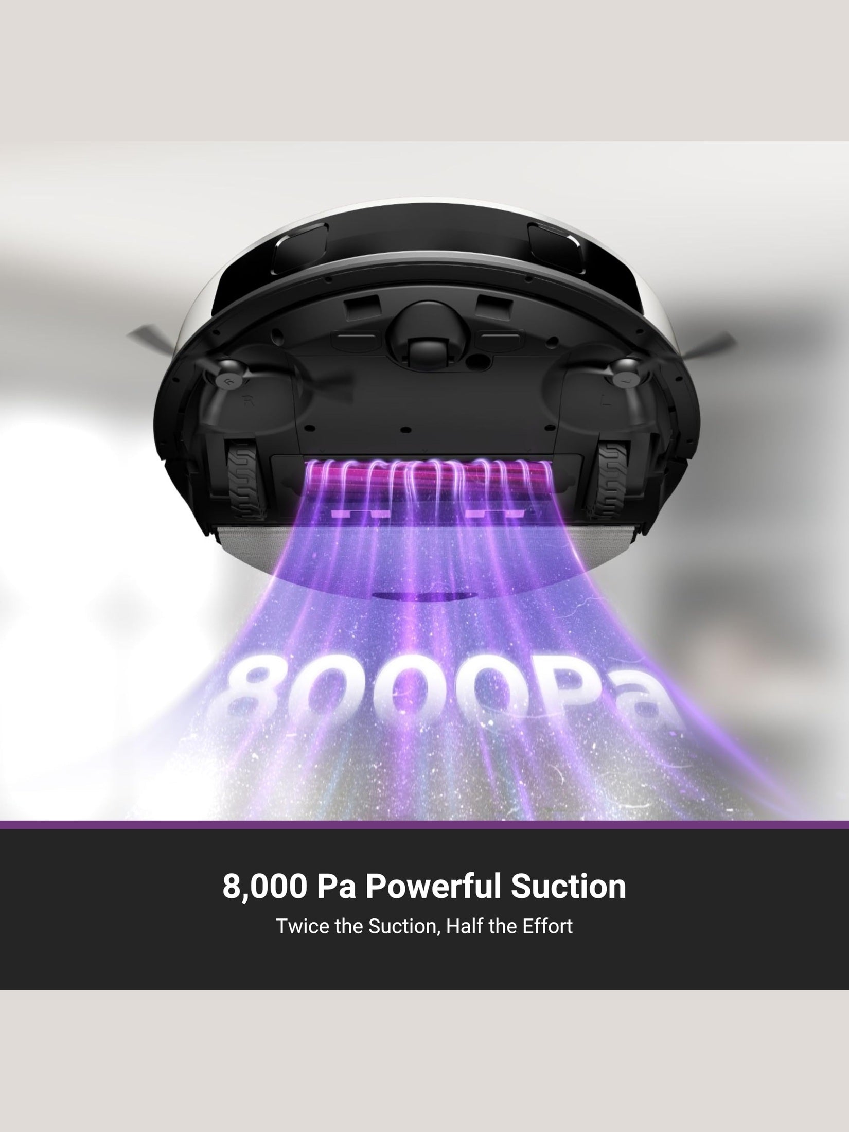 Robot Vacuum and Mop Combo with Self-Emptying Station, 8000Pa Suction, Anti-Tangle Brush, LiDAR Navigation, App Control, 45-Day Capacity