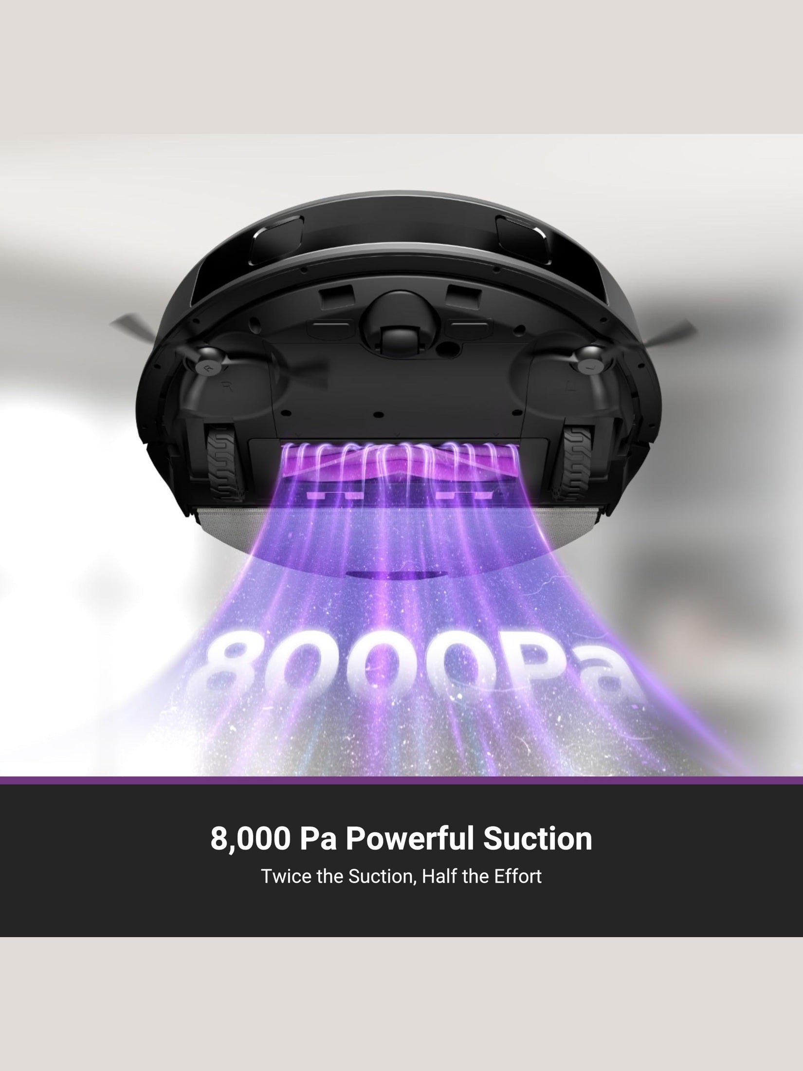 Robot Vacuum and Mop Combo with Self-Emptying Station, 8000Pa Suction, Anti-Tangle Brush, LiDAR Navigation, App Control, 45-Day Capacity