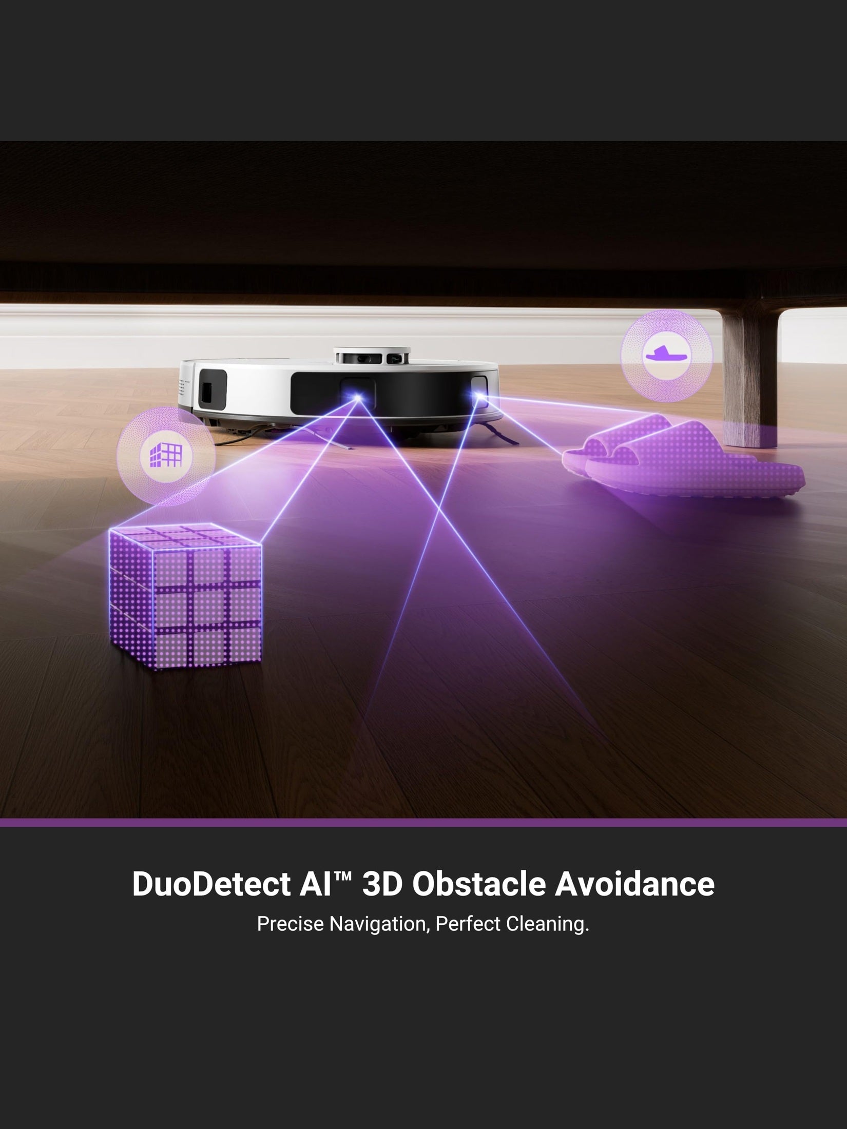 Robot Vacuum and Mop Combo with Self-Emptying Station, 8000Pa Suction, Anti-Tangle Brush, LiDAR Navigation, App Control, 45-Day Capacity