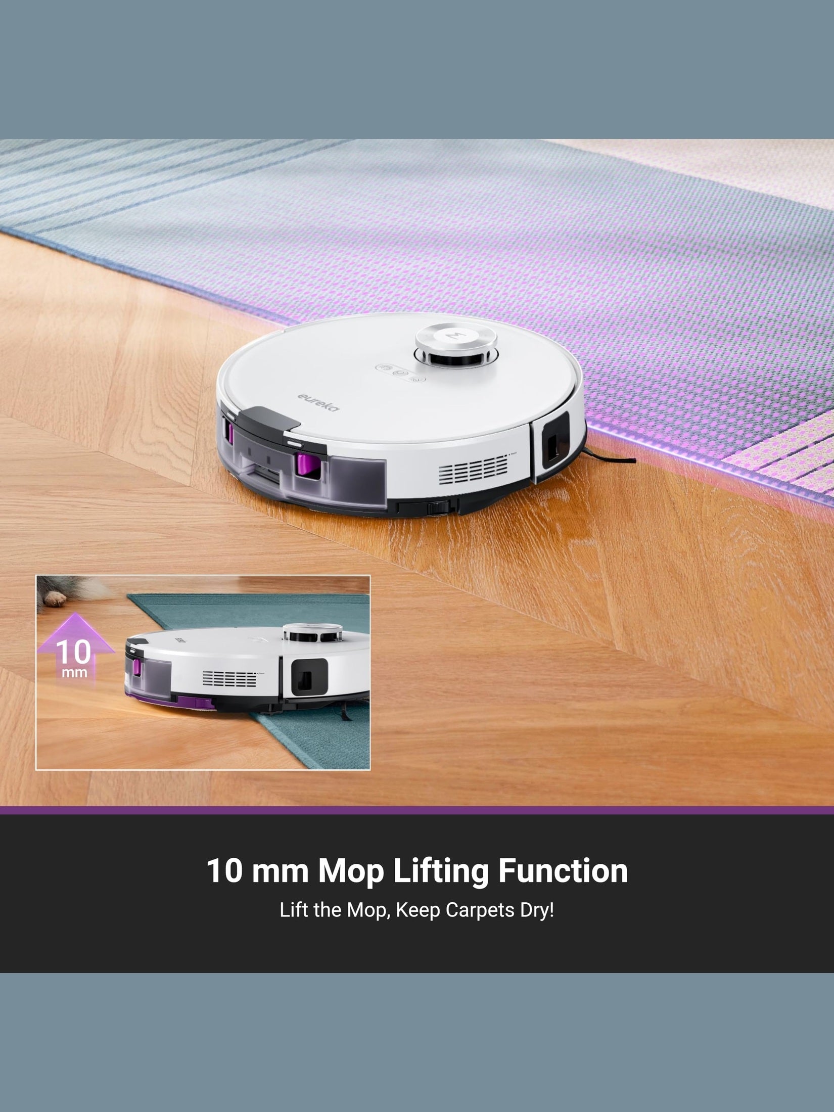 Robot Vacuum and Mop Combo with Self-Emptying Station, 8000Pa Suction, Anti-Tangle Brush, LiDAR Navigation, App Control, 45-Day Capacity