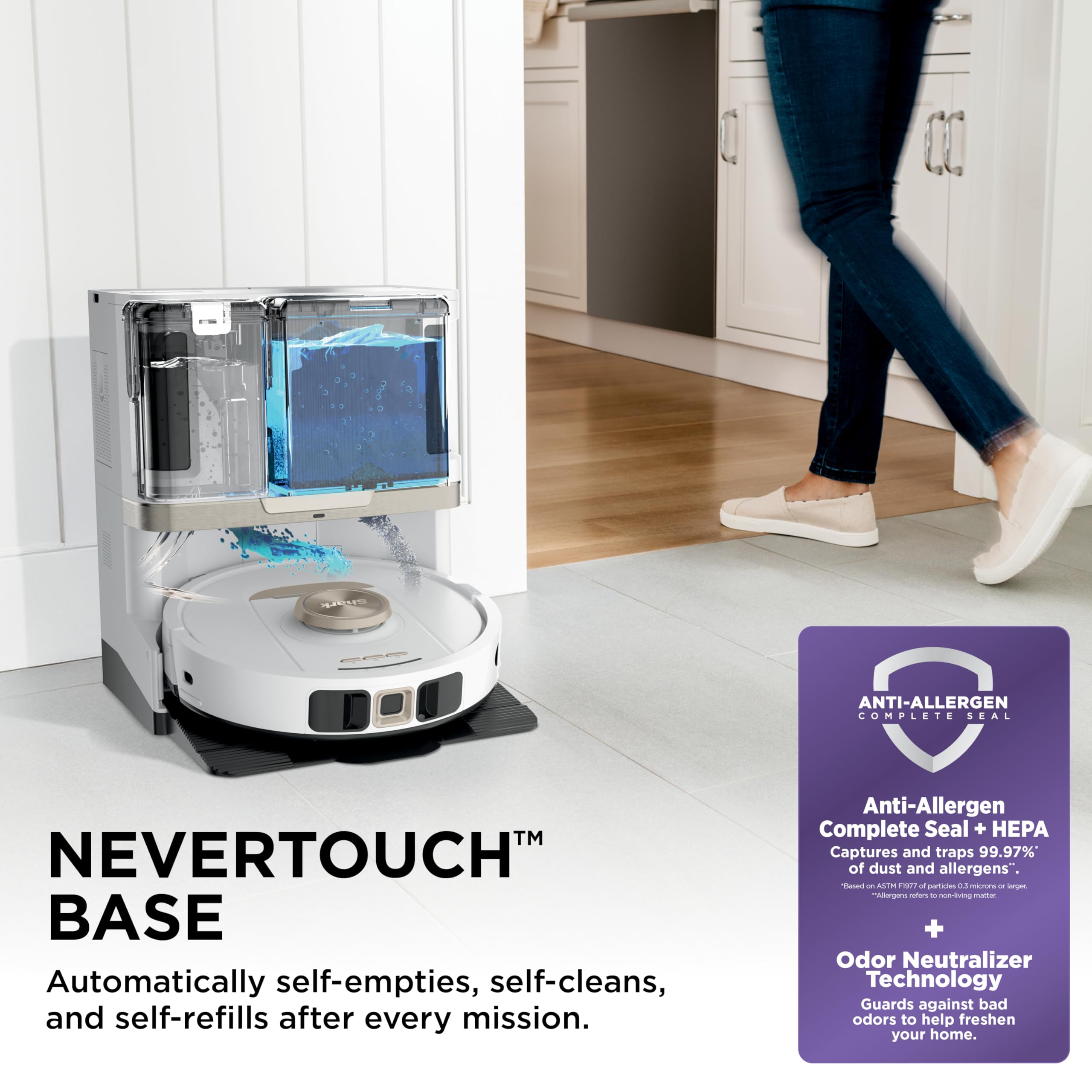 Robot Vacuum and Mop with Self-Empty HEPA Base, Sonic Mopping, Home Mapping, CleanEdge, for Pet Hair