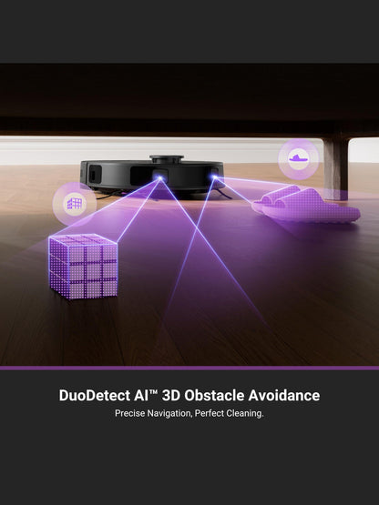 Robot Vacuum and Mop Combo with Self-Emptying Station, 8000Pa Suction, Anti-Tangle Brush, LiDAR Navigation, App Control, 45-Day Capacity