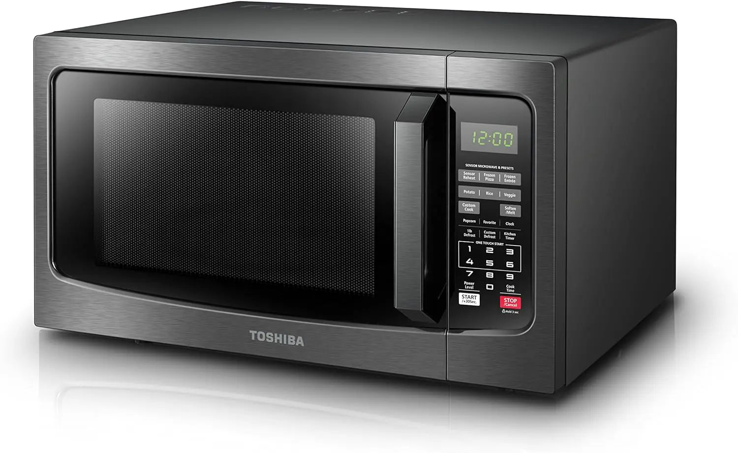Countertop Microwave Oven 1.2 Cu Ft with Smart Sensor 1100W Black