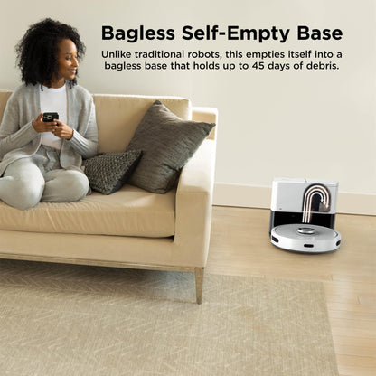 Robot Vacuum and Mop with Self-Empty HEPA Base, Sonic Mopping, Home Mapping, CleanEdge, for Pet Hair