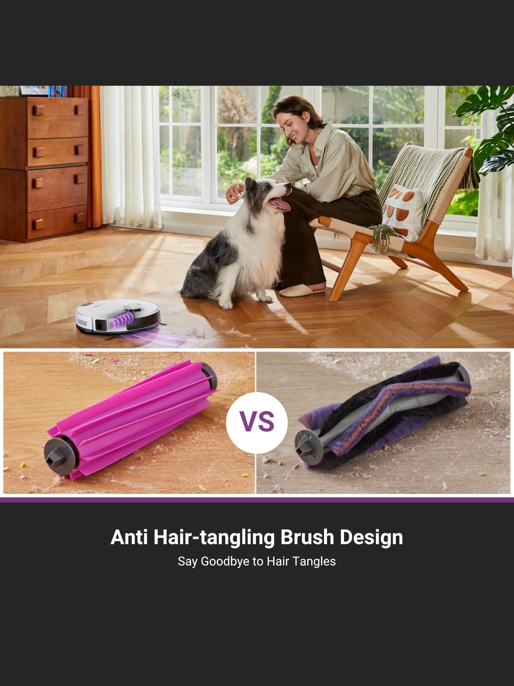 Robot Vacuum and Mop Combo with Self-Emptying Station, 8000Pa Suction, Anti-Tangle Brush, LiDAR Navigation, App Control, 45-Day Capacity