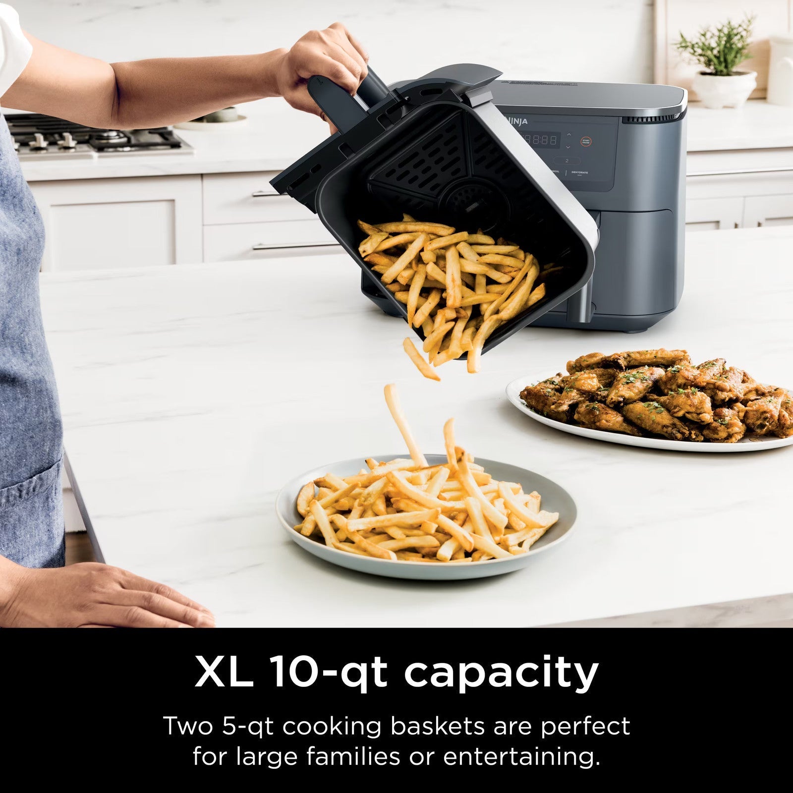 Dual Basket Air Fryer 6 in 1 XL 10 Qt